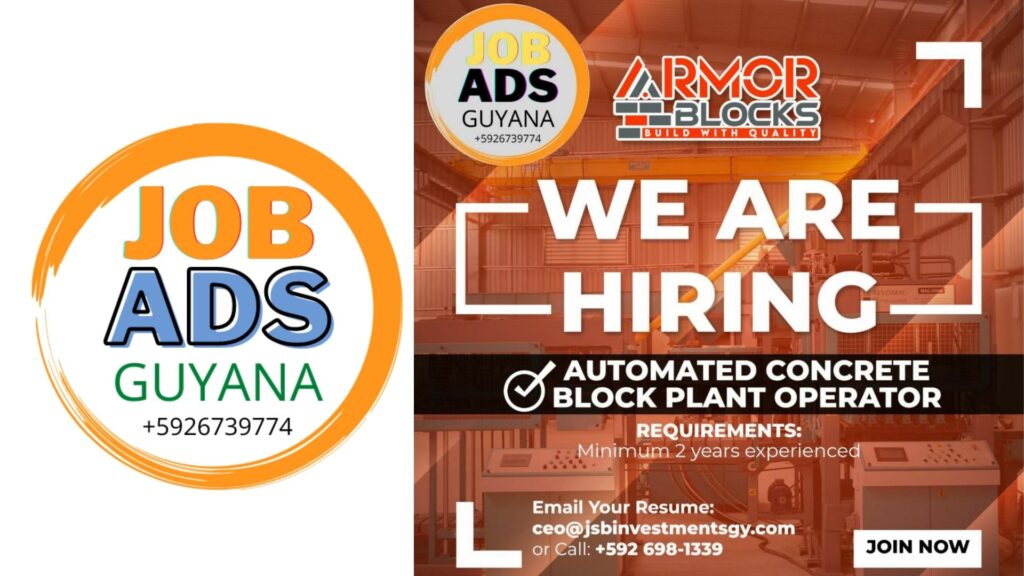 Vacancy in Guyana automated concrete block plant operator
