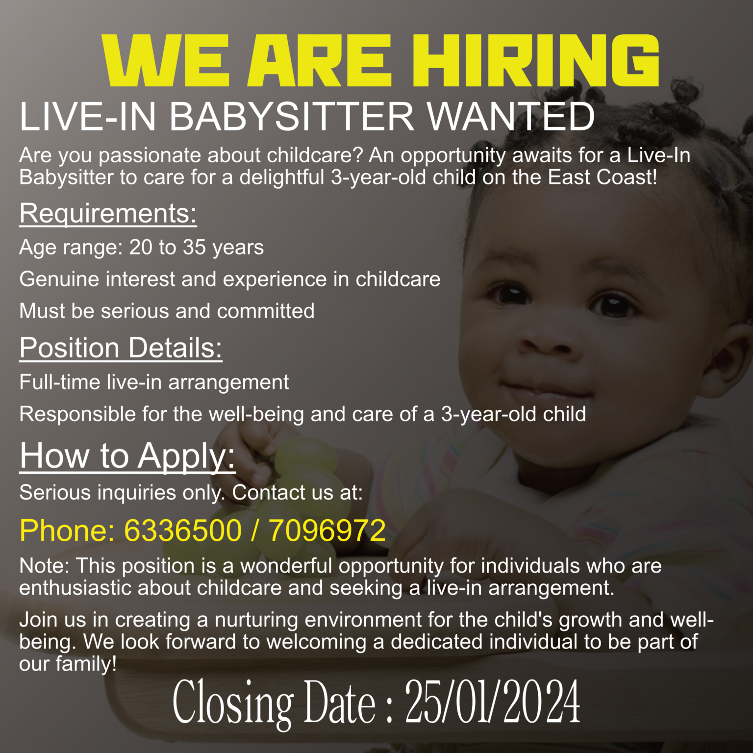 Live-in Babysitter Wanted - Web Money Solutions