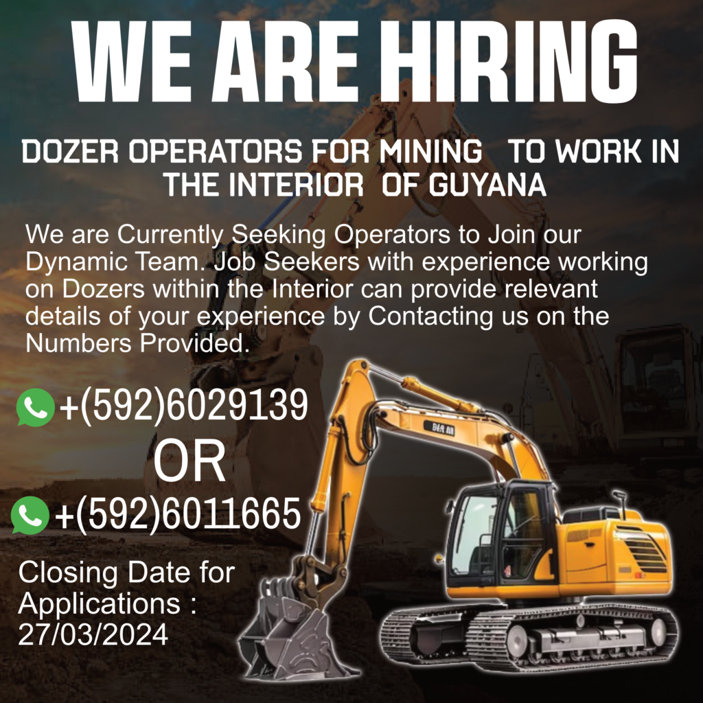 Join Our Team as a Dozer Operator for Mining in the Interior of Guyana