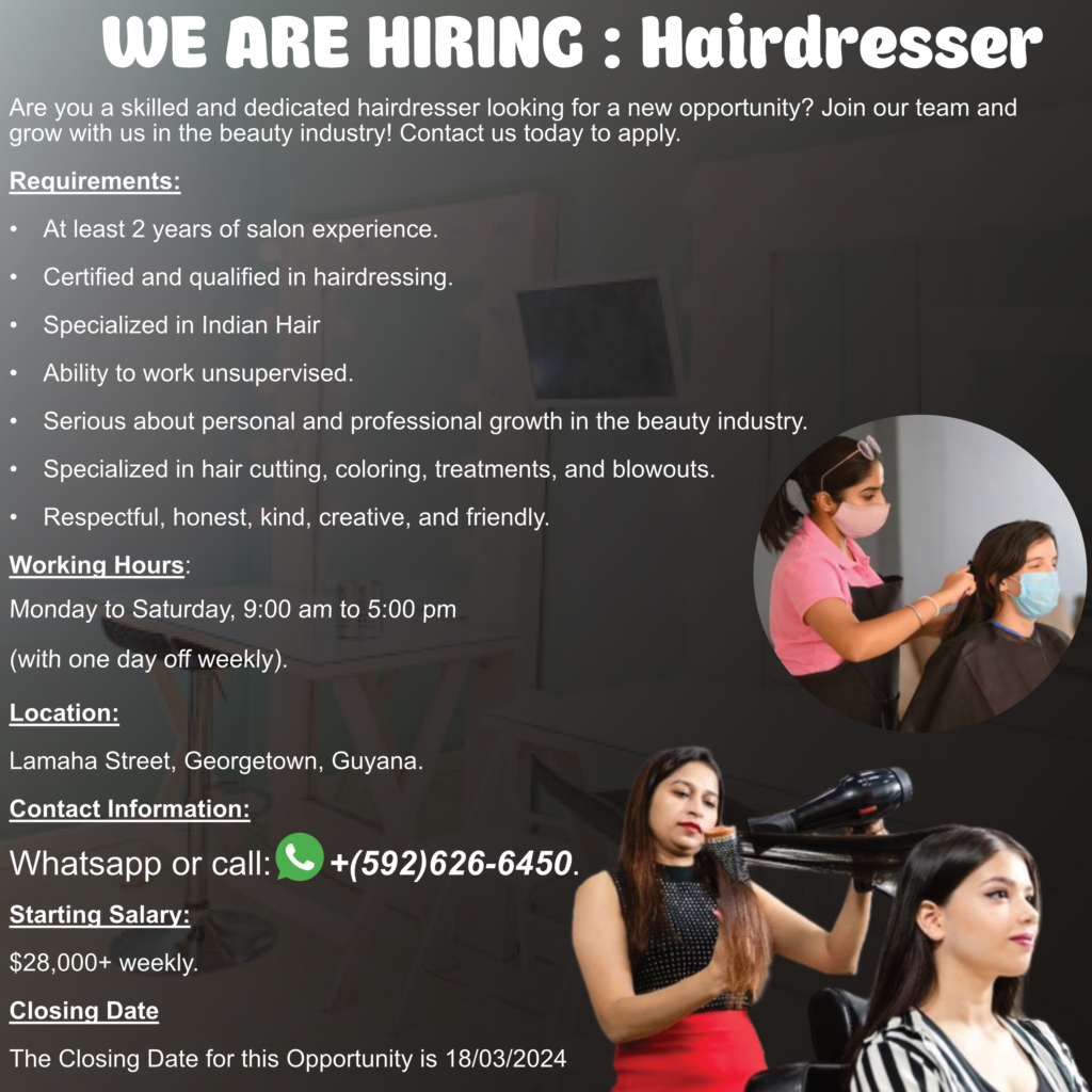 Vacancy for Hairdresser 