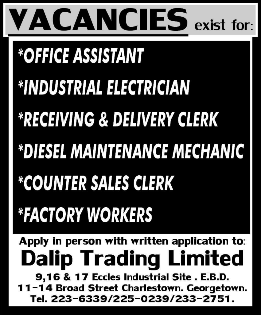 Dalip Trading Limited is hiring