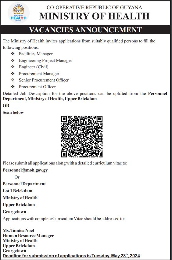 Vacancies at the Ministry of Health