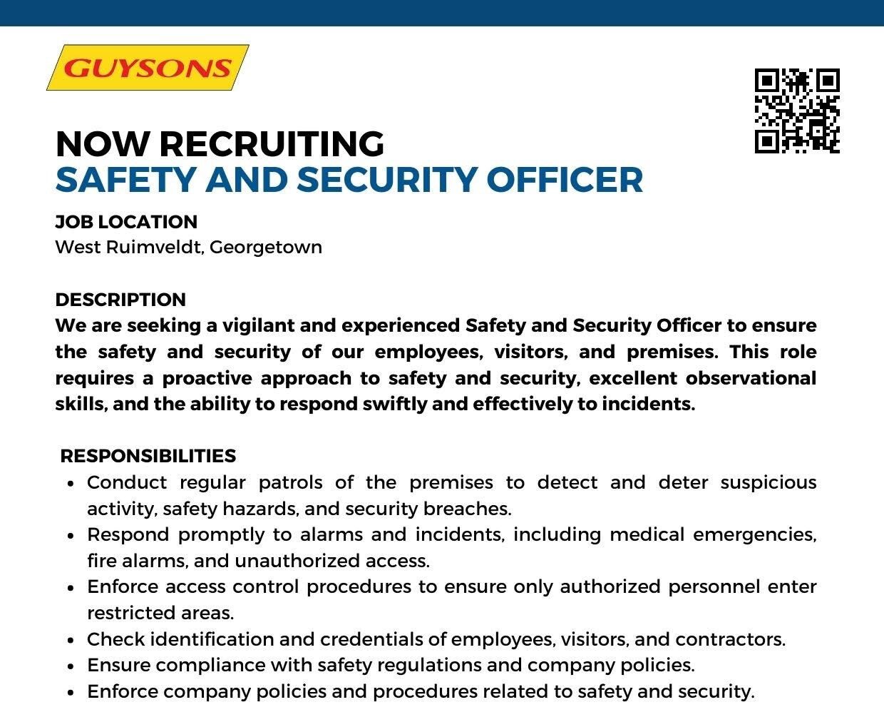 Join Our Team as a Safety and Security Officer!