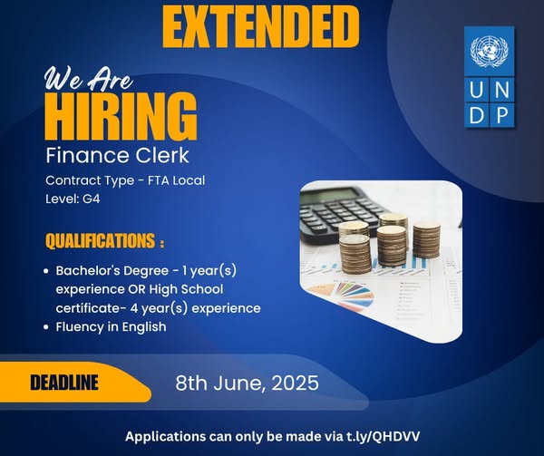Job Opportunity: Finance Clerk at UNDP